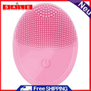 Electric Face Cleaing Brush Silicone Deep Washing Massager Cleaner (Pink)