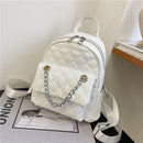 Women Leather Backpack Rhombus Fashion Student Girls Shoulder School Bag Mochila