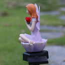 Solar Flower Fairy Light Outdoor Lawn Stakes Lamps Garden Decor (Purple)