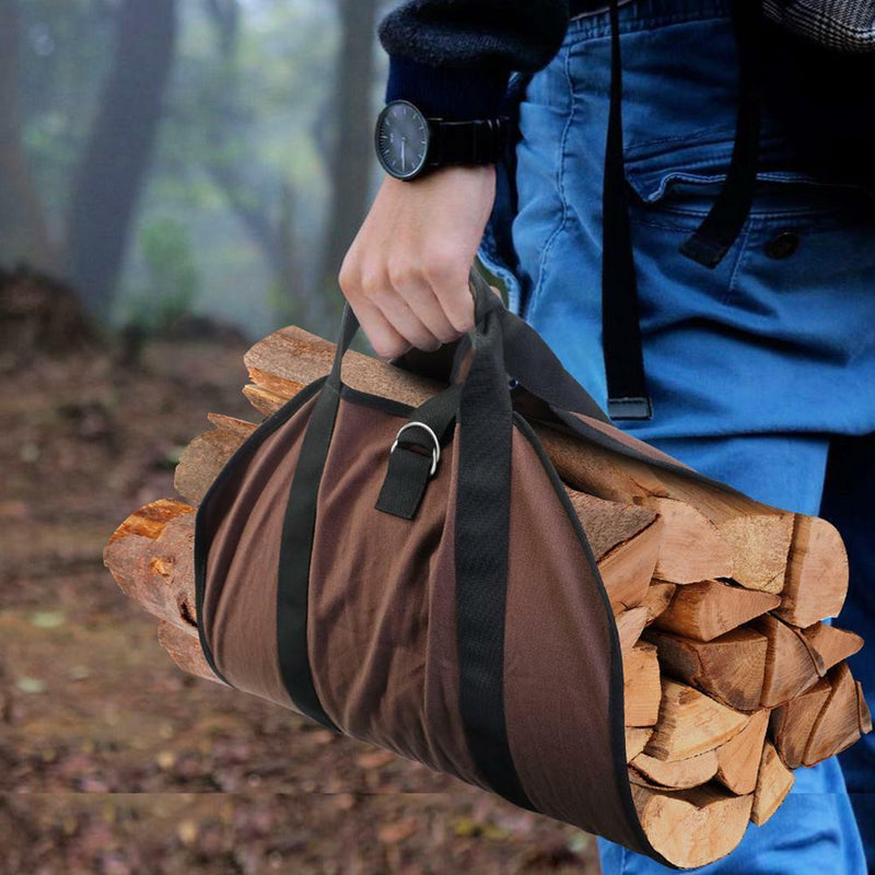 Firewood Log Carrier Bags Heavy Duty Waxed Canvas Logs Tote Bags for Indoor Tool