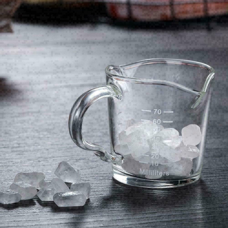 70ml Heat Resistant Double Spout Glass Coffee Measuring For Kitchen Home X9O2