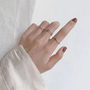 Sliver Color Jewelry Minimalist Trendy Geometric Women Ring Set Punk Ring