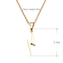 Jewelry Women Men Lightning Pendant Necklace Choker Stainless Steel Long Chain