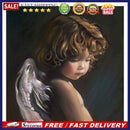 Hand Painted Oil Paint by Numbers DIY Little Angel Drawing Wall Decoration