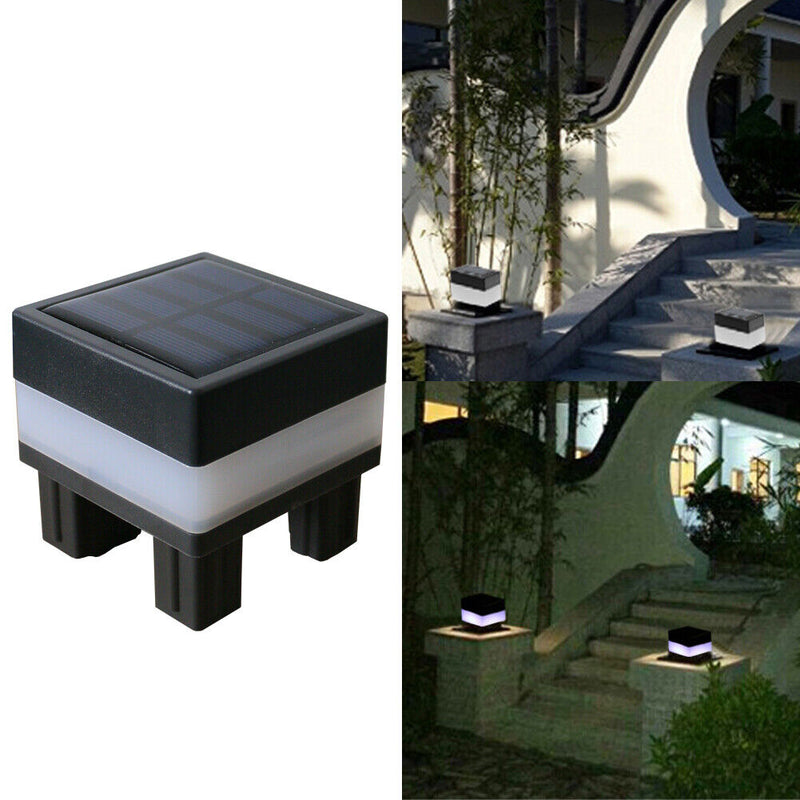 Waterproof Solar Pillar Light Garden Post Cap LED Fence Lamp (White Light) Newly