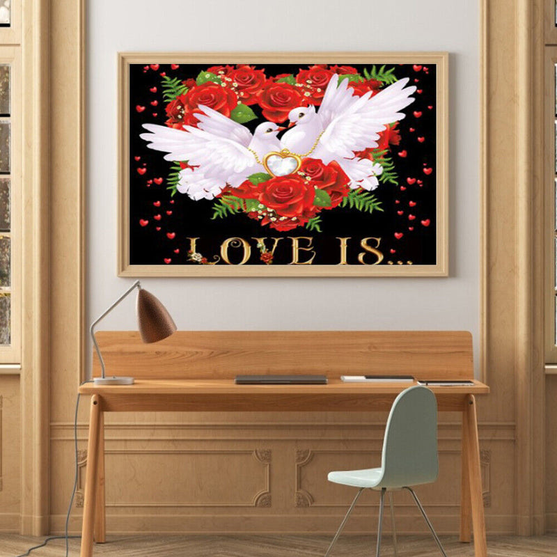 5D Full Round Drill Diamond Painting DIY Peace Dove Picture Rhinestones Craft