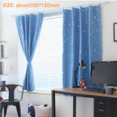 2pcs 100x130cm Full Blackout Shading Stars Curtains Hook Grommet Blue