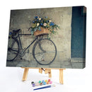 Frameless Oil Paint By Numbers Bicycle DIY Canvas Picture Craft for Home