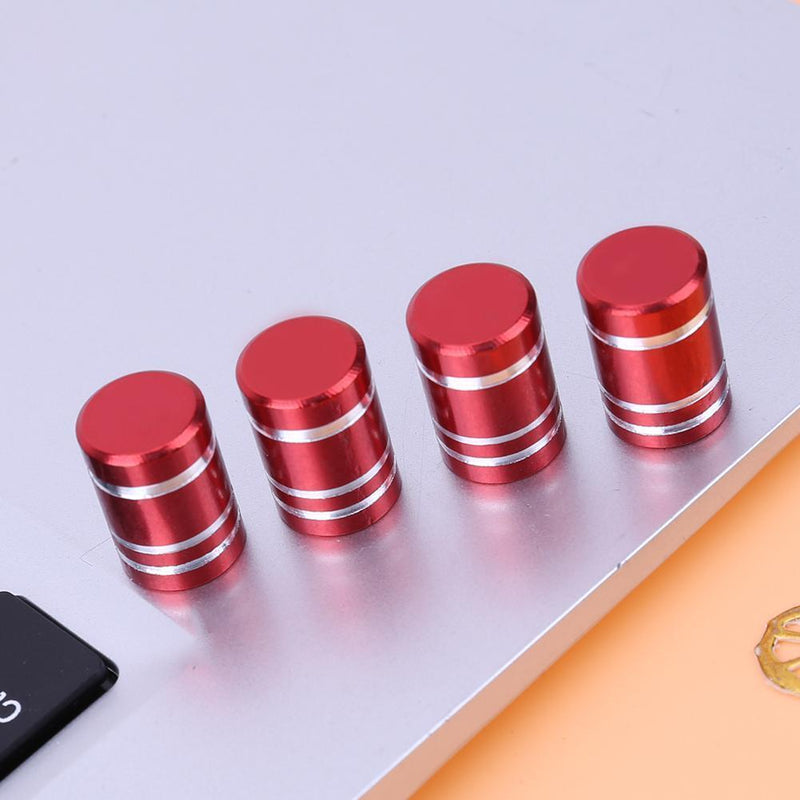 4pcs Aluminum Car Motorcycle Wheel Tire Valve Stem Caps Covers (Red)