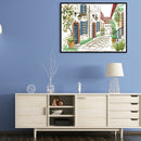 2 Strands Street Corner Partial Embroidery Stamped Cross Stitch Home Decor Gifts