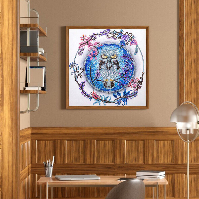 30x30cm 5D DIY Partial Special Shaped Drill Diamond Painting Owl for Ornament