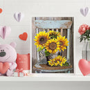 Frameless Oil Paint By Numbers DIY Sunflower Picture Craft Kit for Living Roo
