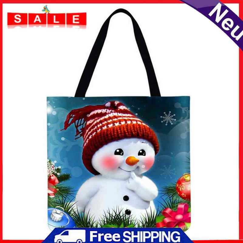 Motingdi Snowman Shopping Bag, Printed, Casual, Large Capacity, 40x