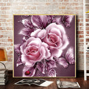 Frameless Oil Paint By Numbers Flower DIY Canvas Picture Craft Kit for Home