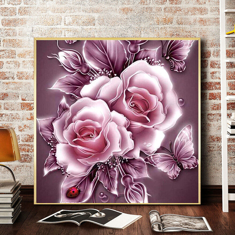 Frameless Oil Paint By Numbers Flower DIY Canvas Picture Craft Kit for Home