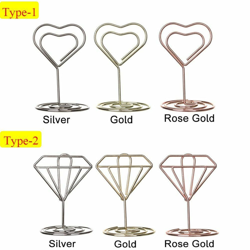 Desktop Decoration Place Card Clamps Stand Photos Clips Table Numbers Holder