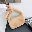 Women Fashion Soft Plush Underarm Shoulder Bag Cherry Pattern Printing Handbags