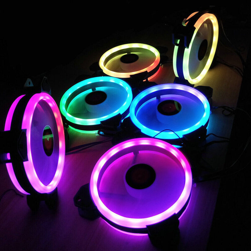 COOLMOON 12cm RGB Cooling Fan Quiet PC Case Cooler for Desktop Computer Chassis