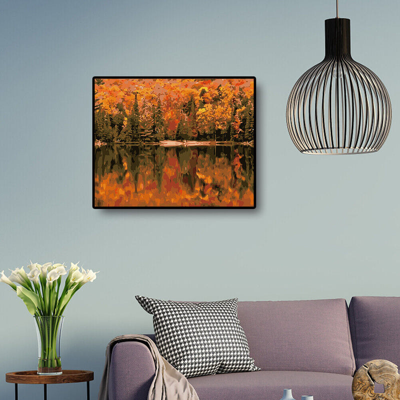 DIY Digital Oil Painting By Numbers Autumn Woods Modern Home Decoration 40x50cm