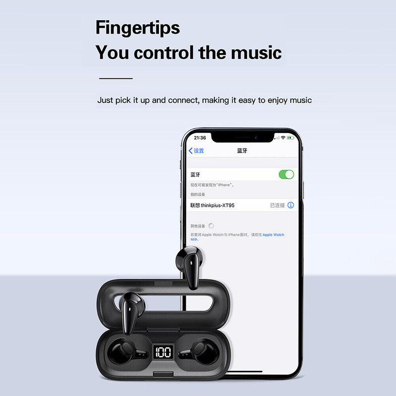Lenovo XT95 Bluetooth-compatible Earphone Noise-cancelling Semi-In-Ear Earbuds
