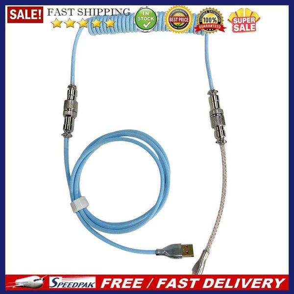 Coiling Mechanical Keyboard Aviation Connector Type-C USB Coiled Aviator Wire