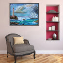 5D DIY Full Square Drill Diamond Painting Ship Lighthouse Home Decoration