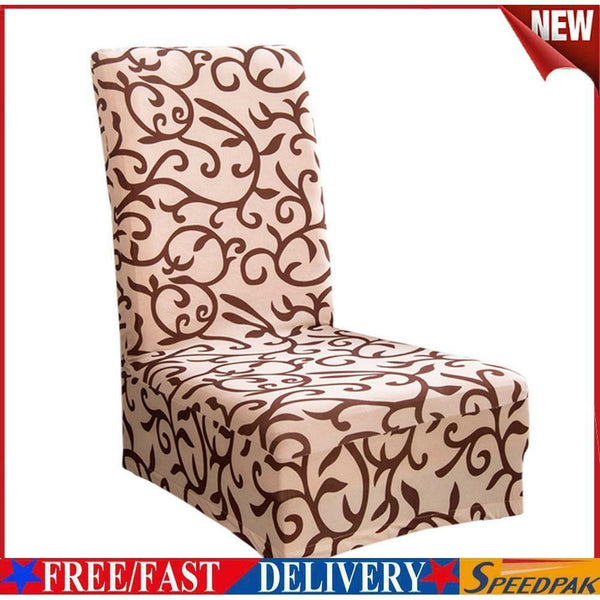 Printing Pattern Elastic Home Hotel Dining Chair Covers(Champagne) #F