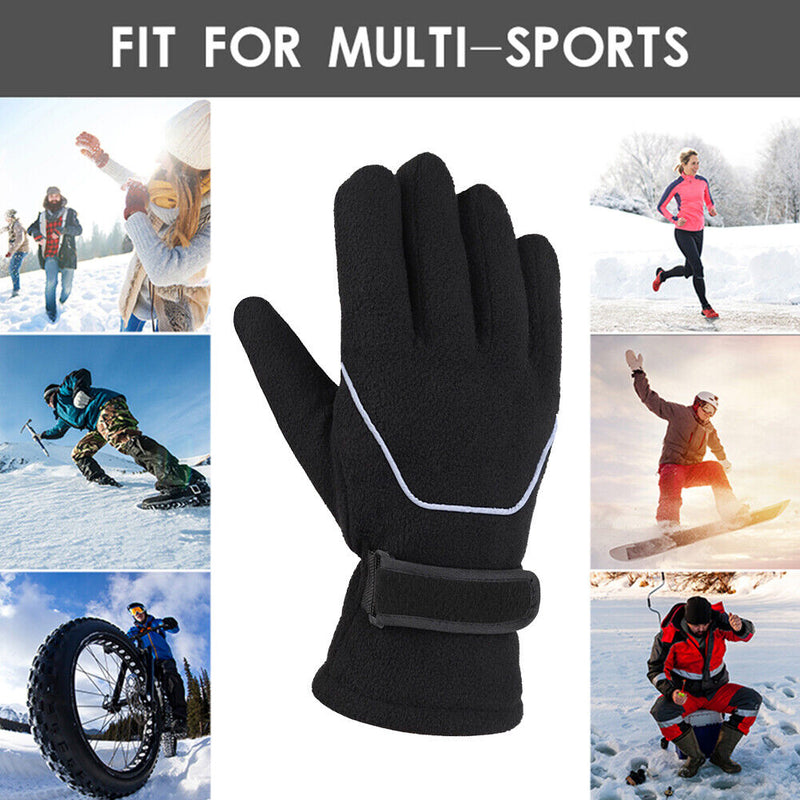 Cycling Men Fleece Gloves Winter Warm Ski Snowboard Motorcycle Full Finger Gl