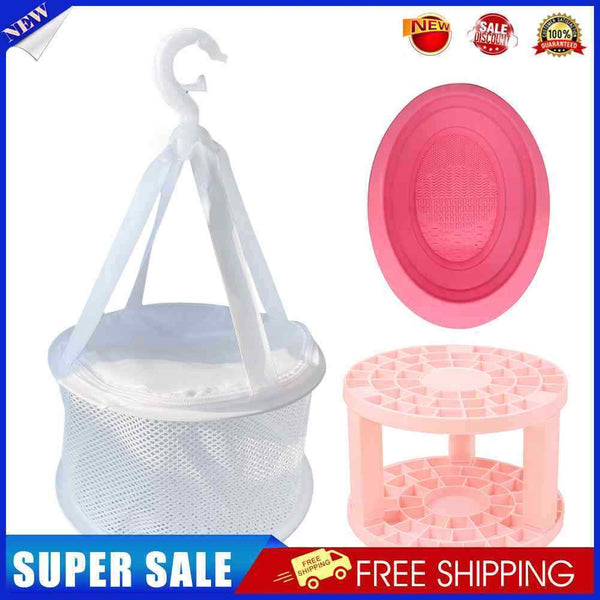 Foldable Basket Rack Combination Set Beauty Tools Cleaner Silicone Hanging