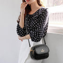 2pcs Retro Women PU Multi Layers Shell Shoulder Messenger Bag (Black)
