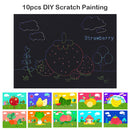 10pcs DIY Fruit Series Scratch Art Doodle Scraping Painting Puzzle Drawing