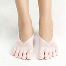 1 Pair Women Casual Invisible Socks, Non-Slip Five Finger Socks (Pink) Newly
