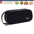 Multi-layer Canvas Pencil Pouch Holder Organizer Washable with Double Zippers