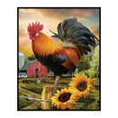 Full Cross Stitch 11CT Cotton DIY Rooster Counted Embroidery Hanging Painting