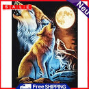 Handmade Wolf 5D DIY Full Round Diamonds Drill Drawing Kits for Home Bedroom
