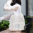 Womens Straw Hollow Beach Shoulder Bags Female Summer Vacation Shopper Handbags