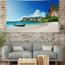 Fashionable Island Boat Wall Mounted Tapestry Home Bedroom Dorm Rug Decoration