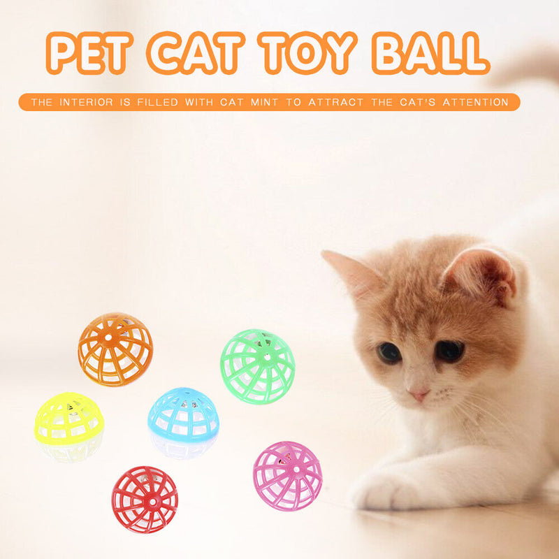 Cat Interactive Pet Playing Hollowed Bell Toys Training Scratch Rattle Ball