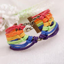Women Men Simple Letters Handwoven Colorful Rainbow Bracelet Jewelry(2)