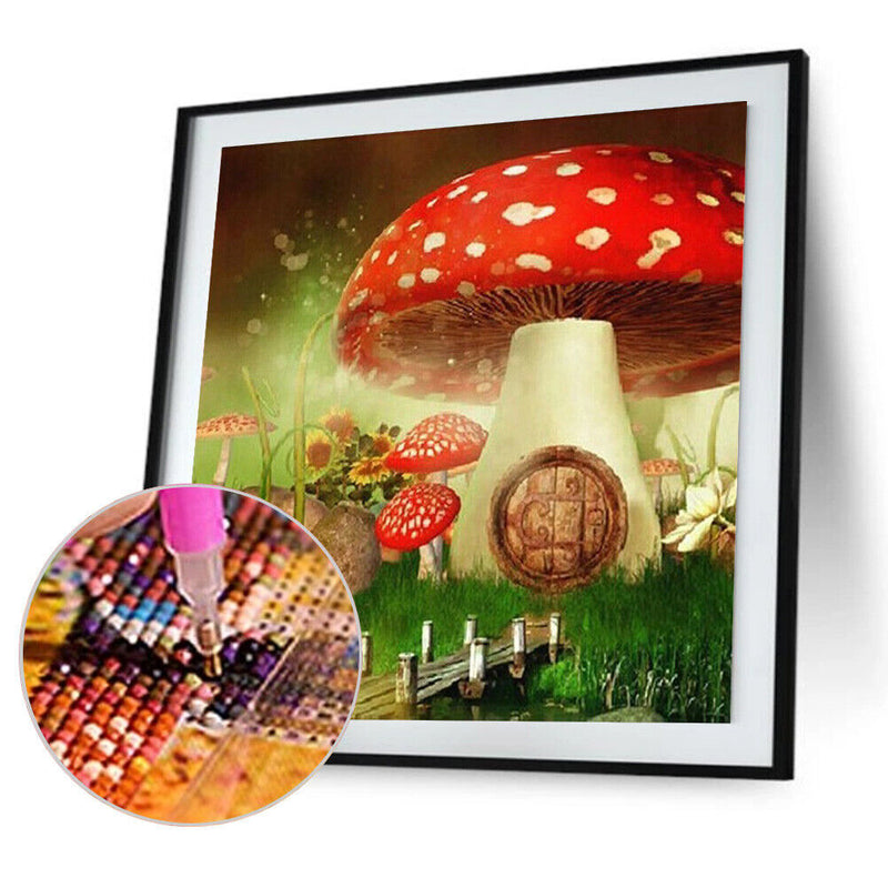 5D DIY Diamond Painting Kits Red Mushroom Full Round Drill Wall Decor Art