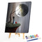 Hand Painted on Canvas DIY Girl Moon Oil Paint By Numbers Drawing Kit Craft