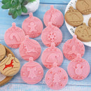 10Pcs/Set Christmas Cookie Cutter Set Hollow Sauce Jam Filled Xmas Ball Decor`