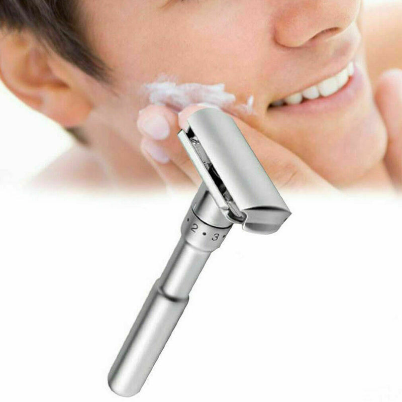 Men Adjustable Double Edge Shaving Safety Razor Shaver Blades 5pc Z Zinc w/ V6G5