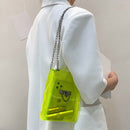 Fashion Women Solid Color Small Crossbody Bag Casual Chain Transparent Handbag