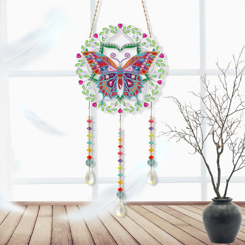 DIY Crystal Prism Teardrop Pendant Diamond Painting Kit Wind Chime (PFL01) Newly