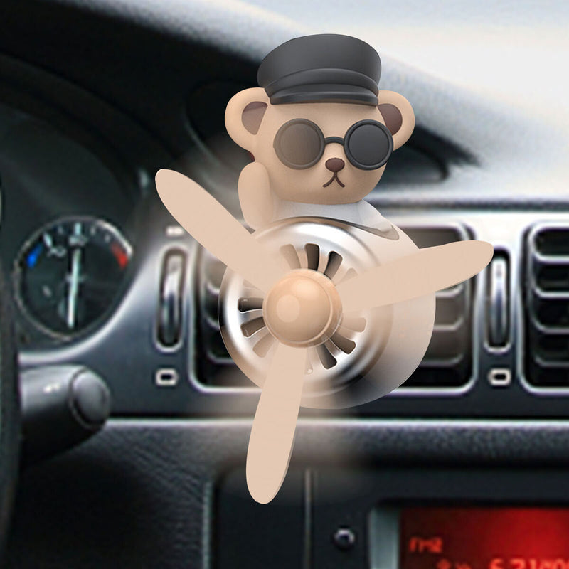 Silicone Car Air Freshener - Cartoon Bear Pilot Modeling Aromatherapy (B)
