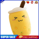 Child Bubble Tea Family Stuffed Plush Pillow Soft Cushion (Yellow Squint)