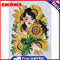 DIY Sunflower Girl Part Drill Special Shape Rhinestone Drawing Home Decoration