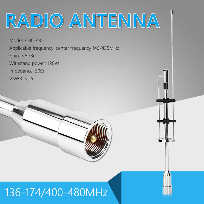 CBC-435 UHF VHF Dual Band Antenna 145/435MHz for Mobile Radio PL-259 Connec