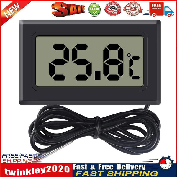 Aquarium LCD Digital Thermometer High Precision Temperature Meter (Black) Newly